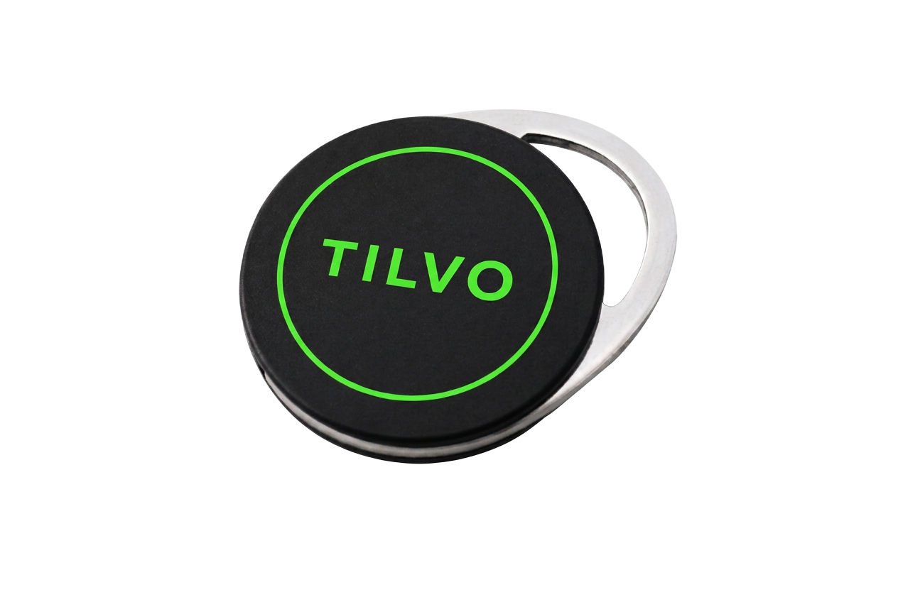 TILVO RFID-Chip in schwarz mit grünem Logo